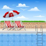 Outdoor Chairs and Swimming Pool
