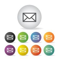 envelope mail button set