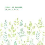 Textile textured spring leaves horizontal frame seamless pattern background