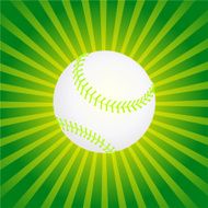 Baseball Over a Sunburst Background