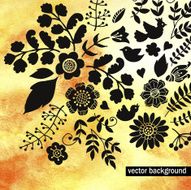 Bright golden floral background N2