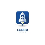 Rocket with astronaut vector logo icon