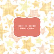 Golden stars textile textured frame seamless pattern background