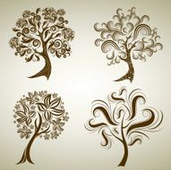 Designs with decorative tree from leafs N2