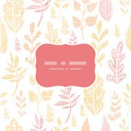 Textile textured fall leaves frame seamless pattern background
