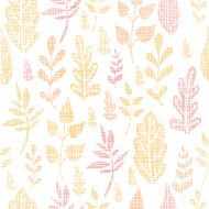 Textile textured fall leaves seamless pattern background