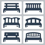 Vector benches icons set