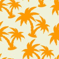 Seamless pattern with silhouettes coconut palm trees N18