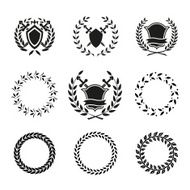 Shields and Wreaths Labels N2