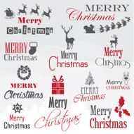 christmas decorative collection of typographic elements