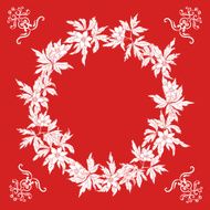 Template with flower wreath and swirls N2