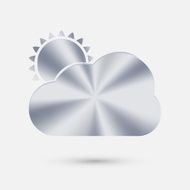steel icon sun behind the cloud N2