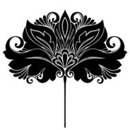 Beautiful Decorative Flower with Leaves (Vector) N29