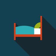 Hotel flat icon with long shadow N18