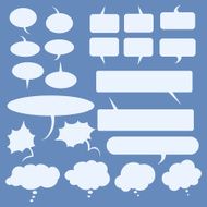 Vector Set of Flat Comics Bubbles Talk and Think N7