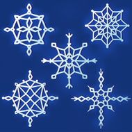 Set of simple snowflakes