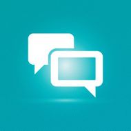 Two speech bubbles icon with stripped background