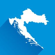 Blue Croatia Map Icon