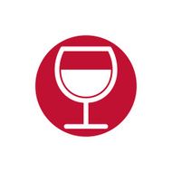 Wine glass simplistic black and white vector icon