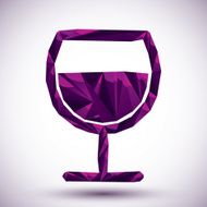 Violet peace geometric icon made in 3d modern style