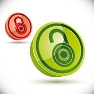 Lock 3d icon isolated on white background N2