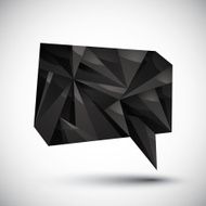 Black speech bubble geometric icon made in 3d modern style