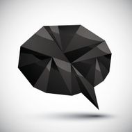 Black speech bubble geometric icon made in 3d modern style N2