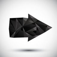 Black arrow geometric icon made in 3d modern style N3
