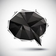 Black speech bubble geometric icon made in 3d modern style N3