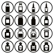 Medical bottles icon set N2