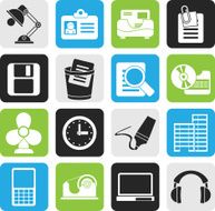 Silhouette Office and business icons
