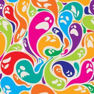 Colorful ghosts seamless pattern