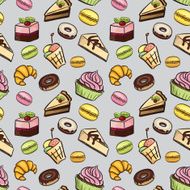 Vector seamless tiling patterns - bakery and pastry
