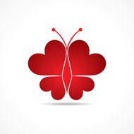 Heart make a butterfly stock vector