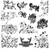 Collection of floral elements
