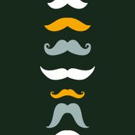 Fun silhouette mustaches vertical seamless pattern background N2