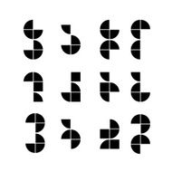Abstract geometric simplistic icons set vector abstract symbols N2