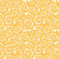 Seamless orange pattern with maple leaves Vector illustration