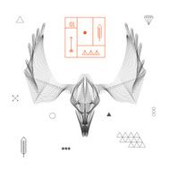 Abstract animal background line art Skull Antlers Vector Isolated N9