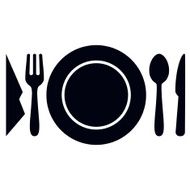 Cutlery setting on table - VECTOR