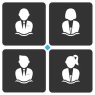 Simple vector male female avatar icons