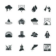 Rains Season Silhouette Icons N2