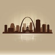 Saint Louis Missouri brown skyline city silhouette