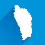 Blue Dominica Map Icon