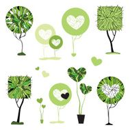 Abstract trees set Vector Illustration isolated