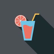 cocktail flat icon with long shadow N2