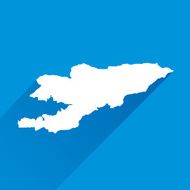 Blue Kyrgyzstan Map Icon