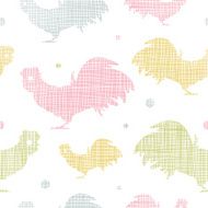 Abstract textile roosters seamless pattern background