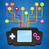 Various icons coming out from console
