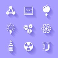 Set of white physics icons